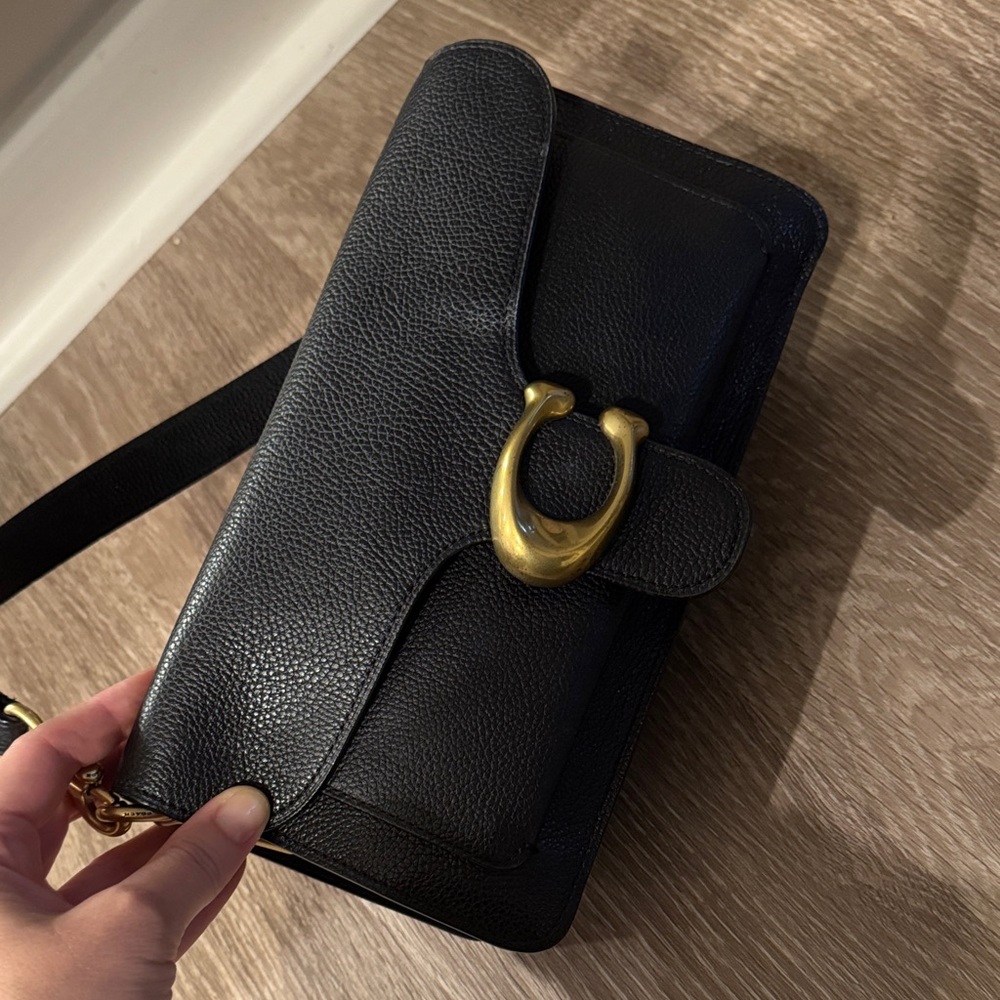 Coach Black Crossbody Bag with Gold Hardware